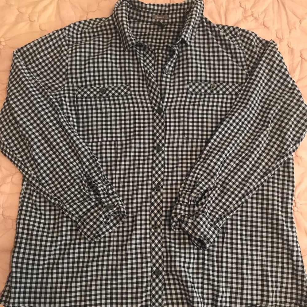Blue checked shirt 2X